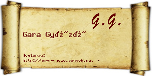 Gara Győző névjegykártya